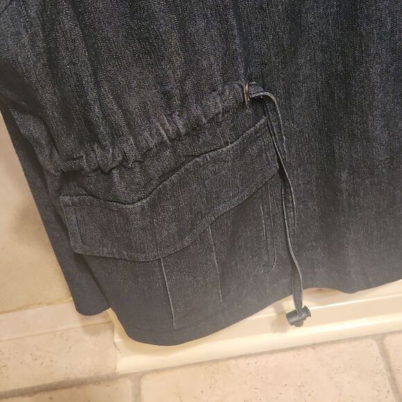 Sandro Woman Blue Denim Jacket w/ Cargo Pockets Size 2XL - Picture 4 of 9